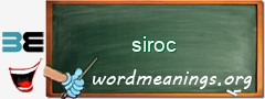 WordMeaning blackboard for siroc